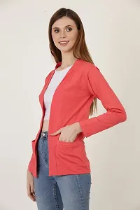 DDASPRATION Women's Pocket Shrug (Pocket,Orange)-thumb2