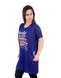 DDASPRATION Women's Printed Pocket Long T-Shirt (BTF,Royal Blue)-thumb2