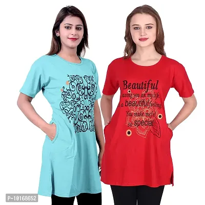 DDASPRATION Women Printed Long T-Shirt