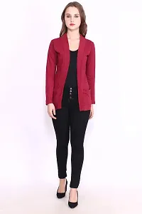 DDASPRATION Women's Pocket Shrug (Pocket,Maroon)-thumb4