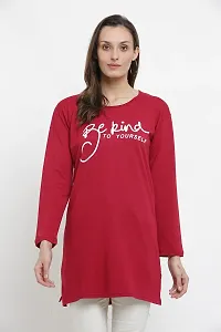 DDASPRATION Women Cotton Long T-Shirt-thumb1