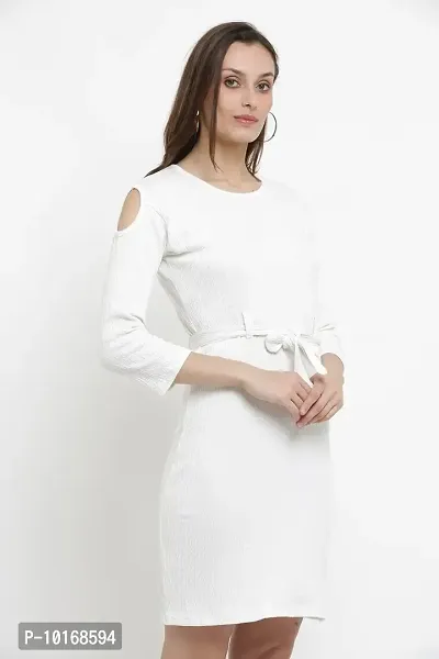 DDASPRATION Women's Poly-Cotton Dress?(White)-thumb2