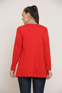 DDASPRATION Women's Cotton Shrug (Boder,Red)-thumb3