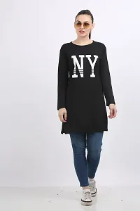 DDASPRATION Women Cotton Full Sleeve Printed Long T-Shirt Black-thumb4