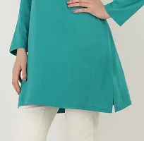 DDASPRATION Women Cotton Long T-Shirt (X-Large, RAMA Green)-thumb2