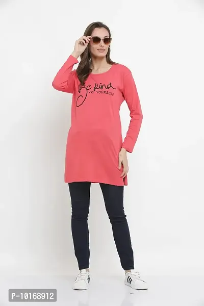 DDASPRATION Women Cotton Long T-Shirt-thumb2