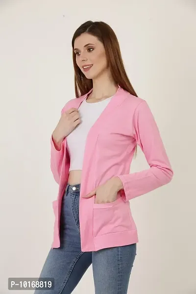 DDASPRATION Women's Pocket Shrug (Pocket,Baby Pink)-thumb4