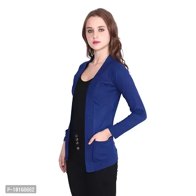 DDASPRATION Women's Pocket Shrug (Pocket,Royal Blue)-thumb3