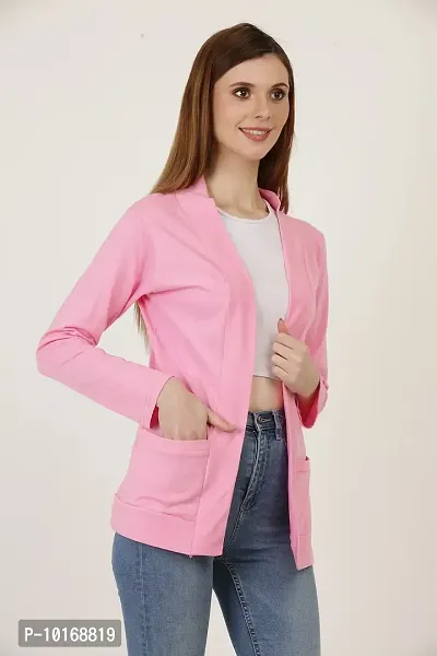 DDASPRATION Women's Pocket Shrug (Pocket,Baby Pink)-thumb3