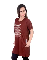 DDASPRATION Women's Printed Pocket Long T-Shirt-thumb2