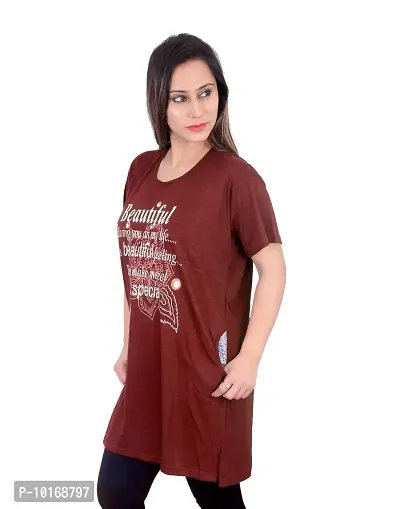 DDASPRATION Women's Printed Pocket Long T-Shirt-thumb3