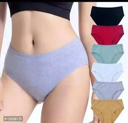 Cotton Blend Multicoloured Panty Set For Women Pack Of 6-thumb0