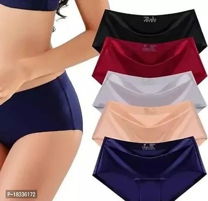 Silk Multicoloured Panty Set For Women Pack Of 5-thumb0