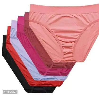 Cotton Blend Multicoloured Panty Set For Women Pack Of 6