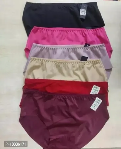 Silk Multicoloured Panty Set For Women Pack Of 6