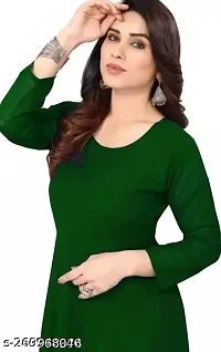 JAY ALAKHDHANI TRENDZ Women's Solid Georgette Lightweight and Comfortable Half Sleeve Latest Kurti (D_B_5016-Green-Large)-thumb1