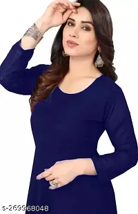 Trendy Blue Georgette Solid Flared Kurta For Women-thumb2