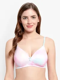 Wemora Women's Cotton Elastane Light Padded Fully Coverage t-Shirt Bra Wire Free Regular. (40, Light Pink)-thumb4