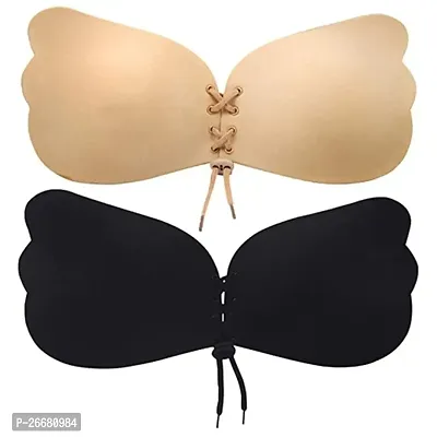 WEMORA Black Butterfly Stick ON Bra