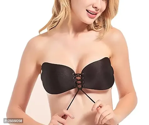 WEMORA Silicone Butterfly Stick-on Bra. Black-thumb0