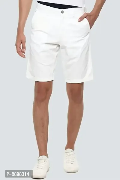 Classic Denim Solid Shorts for Men-thumb0