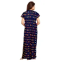 Stylish Cotton Printed Short Sleeves Nighty For Women-thumb1