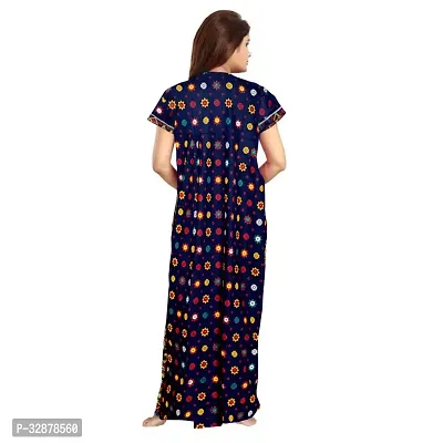 Stylish Cotton Printed Short Sleeves Nighty For Women-thumb3