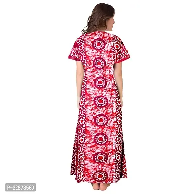 Stylish Cotton Printed Short Sleeves Nighty For Women-thumb2