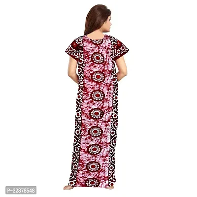 Stylish Cotton Printed Short Sleeves Nighty For Women-thumb2