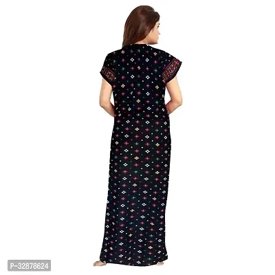 Stylish Cotton Printed Short Sleeves Nighty For Women-thumb2