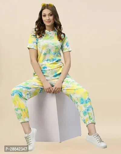 Contemporary Multicoloured Polyester Spandex Printed Co-Ords Sets For Women-thumb5