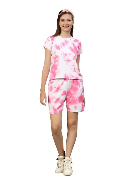 Contemporary Polyester Spandex Printed Co-Ords Set For Women