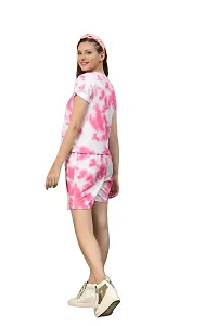 Contemporary Pink Polyester Spandex Printed Co-Ords Sets For Women-thumb3