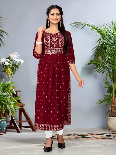 Women Stylish Rayon A-Line Kurta