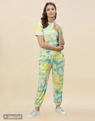 Contemporary Multicoloured Polyester Spandex Printed Co-Ords Sets For Women-thumb0