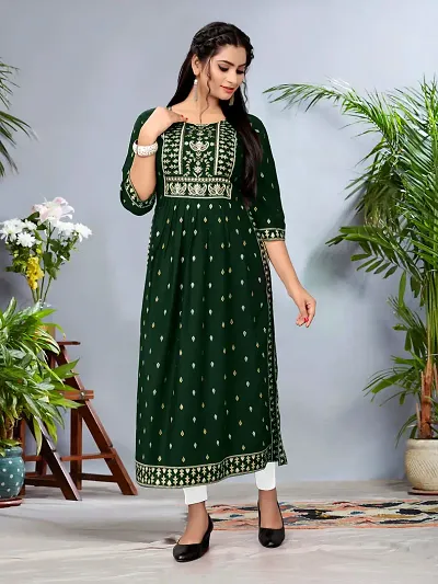 NIVANSH Fashion Women's Regular Straight Rayon Stitched Kurti