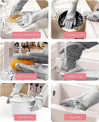 nbsp;Washing Gloves With Scrubber 1 Pair-thumb2