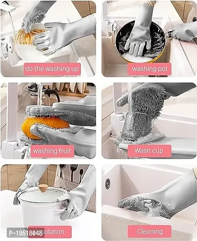 nbsp;Washing Gloves With Scrubber 1 Pair-thumb3