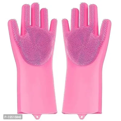 Scrubber for Dish Washing and Pet Grooming  Gloves-thumb0