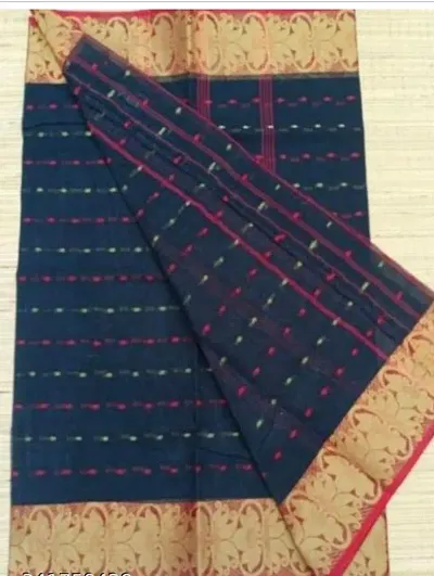 Bengali Cotton Tant Jacquard Sarees without Blouse piece