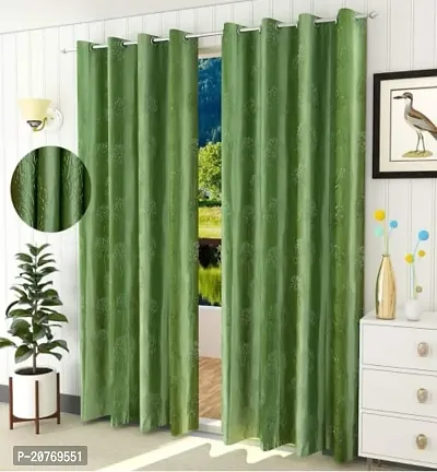 HOME Polyester Eyelet Fitting Size 7FT , Set Of 2 PC Door Curtains-thumb0