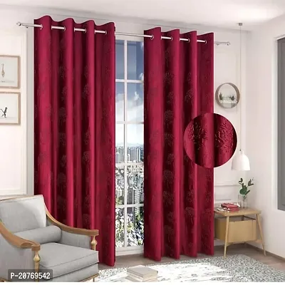 HOME Polyester Eyelet Fitting Size 7FT , Set Of 2 PC Door Curtains-thumb0