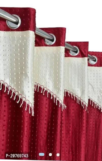 HOME Polyester Eyelet Fitting Size 7FT , Set Of 2 PC Door Curtains-thumb0