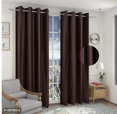 HOME Polyester Eyelet Fitting Size 7FT , Set Of 2 PC Door Curtains-thumb0