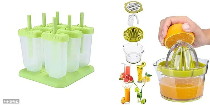 Homemade Ice Candy Kulfi Maker Molds And Manual Juicer 4 In 1 Multifunctional Lemon Squeezer Orange Citrus Juicer