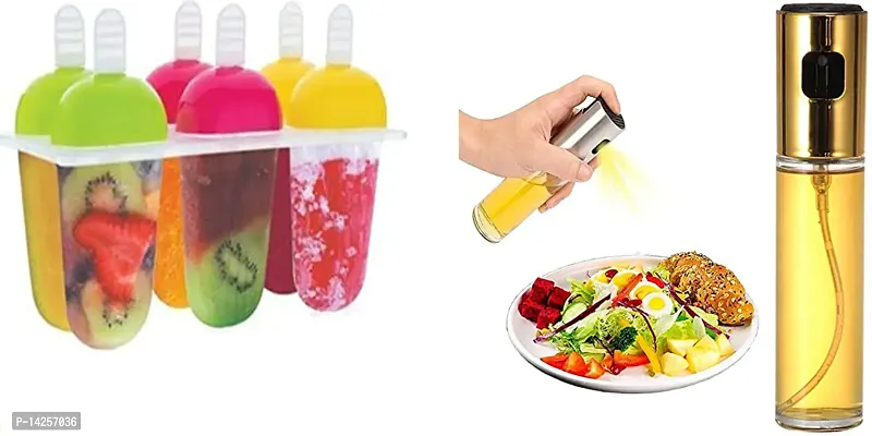 Plastic Reusable Ice Candy Maker Ice Stick And Oil Sprayer for Cooking, 100ml Oil Spray Bottle