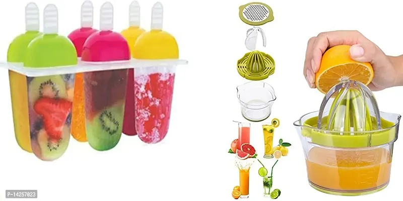 Plastic Reusable Ice Candy Maker Ice Stick And Manual Juicer 4 In 1 Multifunctional Lemon Squeezer Orange Citrus Juicer-thumb0