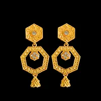 4-Combo Gold Oxidised Design Earrings For Women  Girls.-thumb4