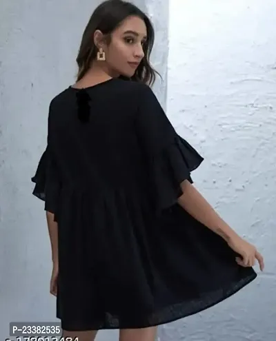 Stylish Women Rayon Embroidered black Top-thumb3