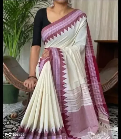 Stylish Cotton Saree With Blouse Piece For Women-thumb0